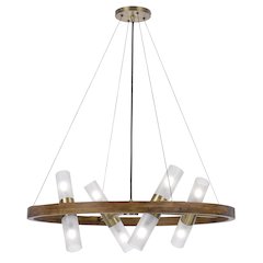 40W X 8 Hempstead Birch Wood Cylinder Chandelier