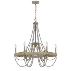 60W X 6 Macon Beaded Metal Chandelier