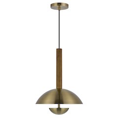 Lakeland 15W Intergrated Dimmable Led Metal / Birch Wood Pendant Light