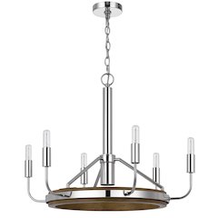 Saluda 60W X 6 Metal Chandelier And A Gu10 6W Led Downlight (Led Bulb Included)