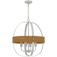 60W X 4 Barton Metal Chandelier With Rattan Design