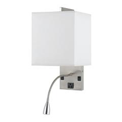 60W Metal Wall Lamp With Rocker Switch And 1W Led Gooseneck Reading Light