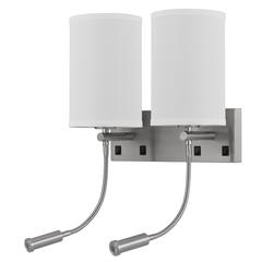60W X 2 Lakewood Wall Lamp With Two 1W Intergrated Led Reading Lamps