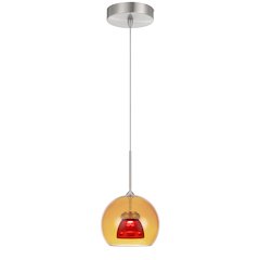 Integrated dimmable LED glass mini pendant light. 6W, 450 lumen, 3000K