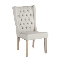 Off-White Linen Dining Chairs, Set of 2, Belen Kox