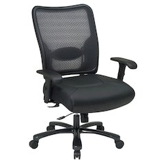 Black Leather Chair – Low-Back Work Chair for Teachers and Office Use