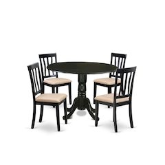 DLAN5-BLK-C 5 PC Table set - Dining Table and 4 Kitchen Dining Chairs