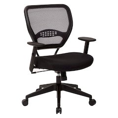 Office Star Professional Air Grid Back Managers Chair - Black Mesh Seat - Mesh Back - Black Frame - 5-star Base - 1 Each