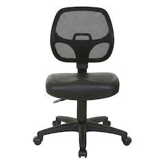 Mesh Back and Vinyl Seat Task Chair Steel Frame, Lumbar Support, Swivel, Black