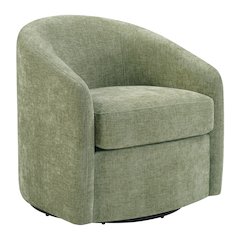 Bella Swivel Chair in Leaf Fabric