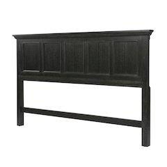 Rustic Black King Bed Headboard, Mahogany, Steel Frame for Farmhouse Décor