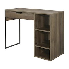 Grey Oak Finish Office Desk With Steel And Mdf Construction For Modern Workspace