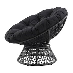 Durable Black Papasan Chair For Outdoor Lounge Comfort