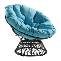 Blue Outdoor Lounge Papasan Chair With Sturdy Frame And Comfortable Design
