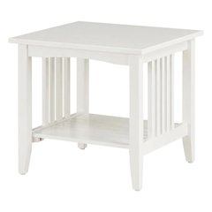 White Finish End Table with Modern Design and Smooth Surface