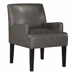 Main Street Guest Chair in Pewter Faux leather, MST55-PD26