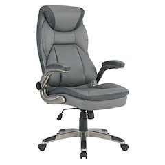 Ergonomic Leather Office Chair – Executive High Back Gray Desk Chair