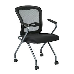 Black Foldable Office Chair, Set of 2 – Reception and Conference Room Seating