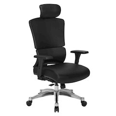 Manager’s Chair with Dillon Black Fabric Seat and Back and adjustable Headrest