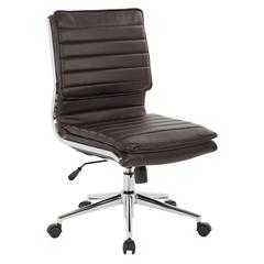 Armless Mid Back Manager's Faux Leather Chair