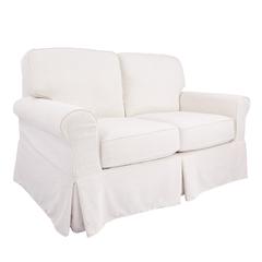 Loveseat with Ivory Slip Cover