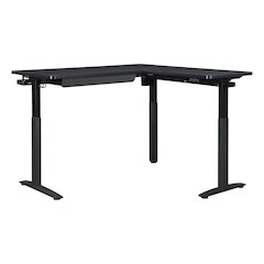 Kilo L-Shape Electric Lift Gaming Desk in Grey Carbon Fiber Finish