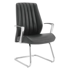 Visitor’s Chair with Fixed Padded Aluminum Arms and Chrome Sled Base