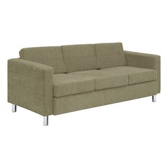 Pacific Sofa in Sea Green Fabric with Chrome Finish Legs