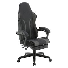 Expanse Gaming Chair  With Footrest in Grey Fabric