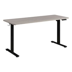 Primo 59"W Sit to Stand Electric Height Adjustable Desk With Light Grey Top