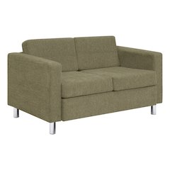 Pacific Loveseat In Sea Green Fabric with Chrome Finished Legs