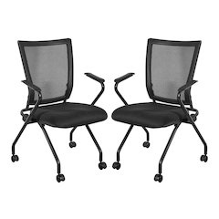 PU Padded Back Soft-Flex Frame with Breathable Progrid Mesh Back Folding Chair