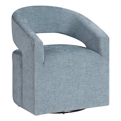 Devin Swivel Chair in Sky Blue Fabric