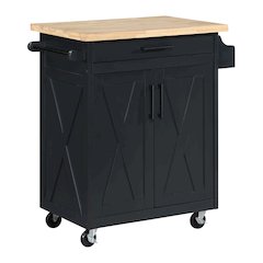 Bolten Kitchen Cart in Black Finish