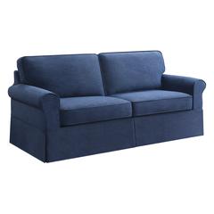 Slip Cover Sofa in Navy Fabric