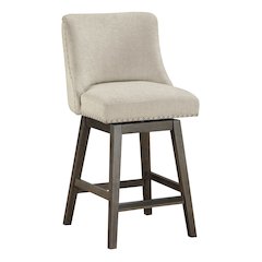 Granville 26" Swivel Counter Stool with Grey Legs in Wheat Fabric