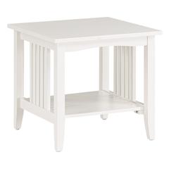 White Finish End Table with Modern Design and Smooth Surface