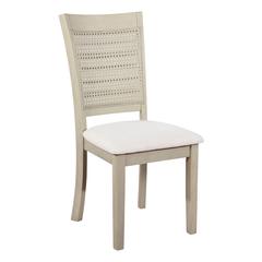 Walden Cane Back Dining Chair 2pk, Linen / Antique White