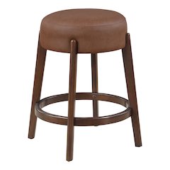 Wesley 26" Counter Stool in Saddle Brown Faux Leather