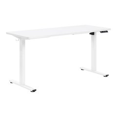 Primo 59"W Sit to Stand Electric Height Adjustable Desk in White Finish