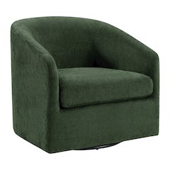 Parker Swivel Tub Chair In Green Fabric