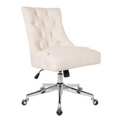 Amelia Office Chair in Linen Fabric with Chrome Base, AME26-L32