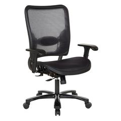 Air Grid Seat and Back Big & Tall Ergonomic Chair with Height Adjustable Lumbar Support, 2-Way Adjustable Arms and Industrial Steel Finish Base, 75-77A753
