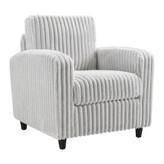 Venus Club Chair in Fog Cord Fabric and Dark Espresso Finish Legs