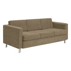 Pacific Sofa in Taupe Fabric with Chrome Legs