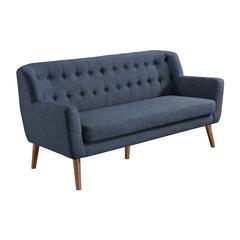Mill Lane Mid-Century Modern 68” Tufted Sofa in Navy Fabric, MLL53-M19
