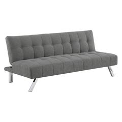 Sawyer Futon in Grey Fabric with Stainless Steel Legs