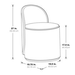 Lystra Swivel Vanity Chair, Textured Cream