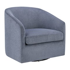 Parker Swivel Tub Chair in Blue Fabric