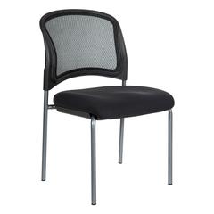 Titanium Finish Black Visitors Chair with ProGrid® Back and Straight Legs. Black Fabric Padded Seat with ProGrid® Back. Sturdy Titanium Finish Straight Legs., 86724R-30